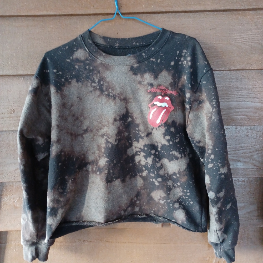 Reverse Dyed cropped Rolling Stones sweater